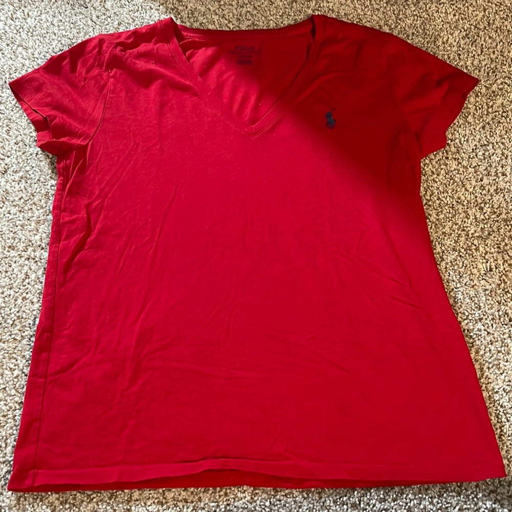 Red polo tee